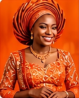 Smiling woman in traditional attire